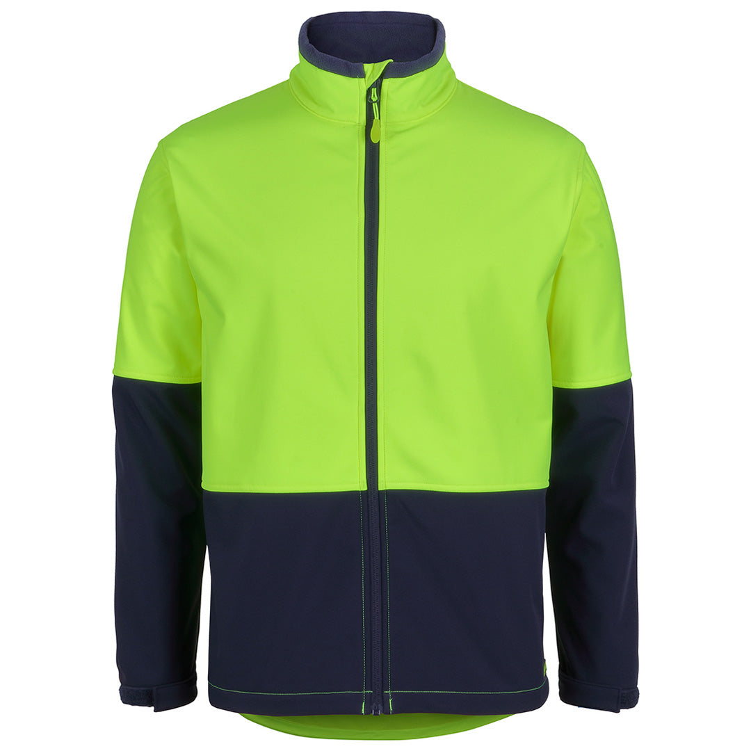 House of Uniforms The Hi Vis Day Softshell Jacket | Adults Jbs Wear Lime/Navy