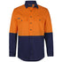 House of Uniforms The Stretch Hi Vis Work Shirt | Adults | Long Sleeve Jbs Wear Orange/Navy