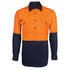 House of Uniforms The Closed Front Hi Vis 190G Work Shirt | Long Sleeve | Adults Jbs Wear Orange/Navy