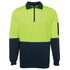 House of Uniforms The Classic Hi Vis Half Zip Fleece Jumper | Adults Jbs Wear Lime/Navy