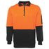 House of Uniforms The Classic Hi Vis Half Zip Fleece Jumper | Adults Jbs Wear Orange/Black
