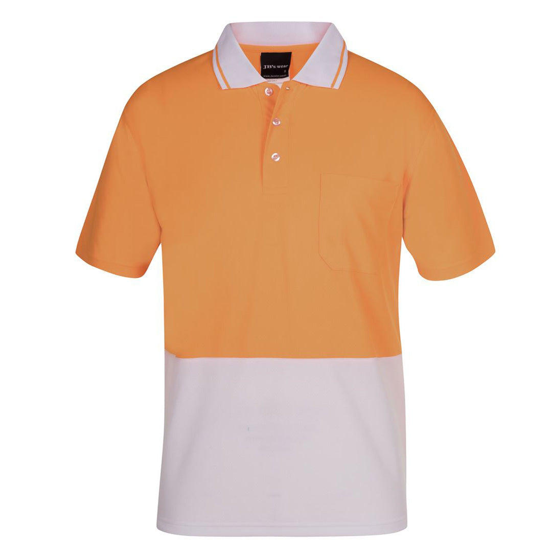The Non Cuff Hi Vis Polo | Mens | Short Sleeve | Orange/White