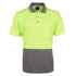 House of Uniforms The Non Cuff Hi Vis Polo | Mens | Short Sleeve | Plus Jbs Wear Lime/Charcoal