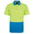House of Uniforms The Non Cuff Hi Vis Polo | Mens | Short Sleeve | Plus Jbs Wear Lime/Aqua