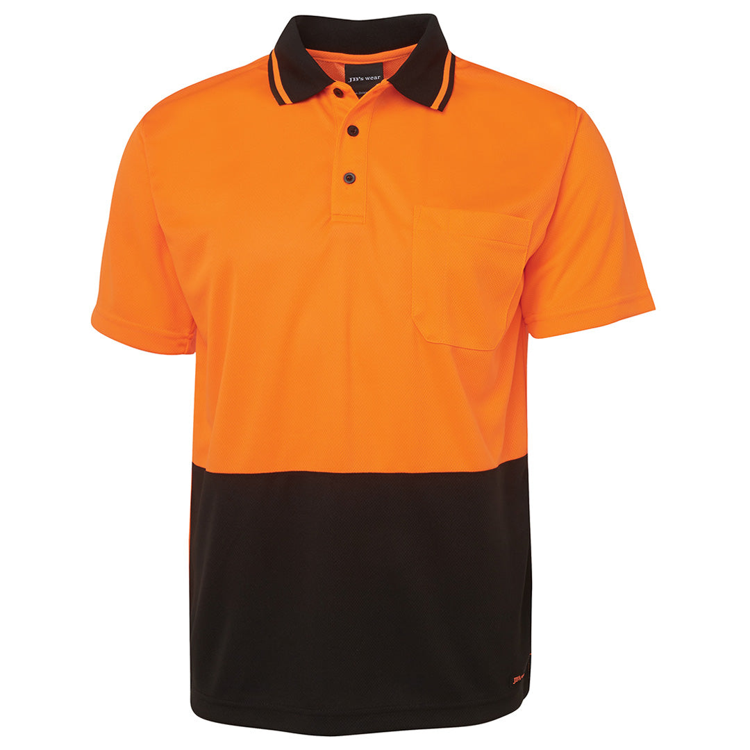 The Non Cuff Hi Vis Polo | Mens | Short Sleeve | Orange/Black