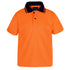 House of Uniforms The Non Cuff Hi Vis Polo | Kids | Short Sleeve Jbs Wear Orange/Navy