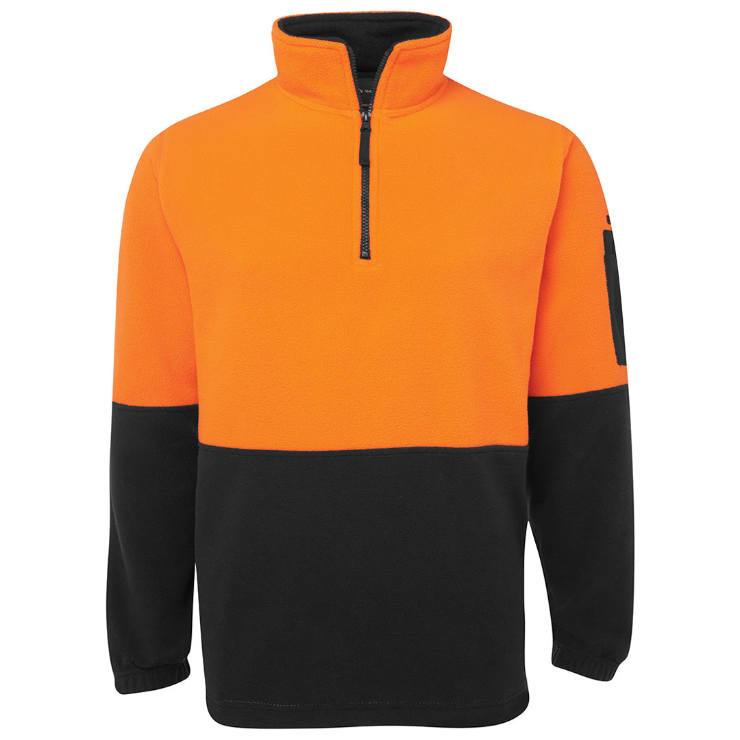 House of Uniforms The Classic Hi Vis Polar Fleece Jumper | Adults Jbs Wear Orange/Black