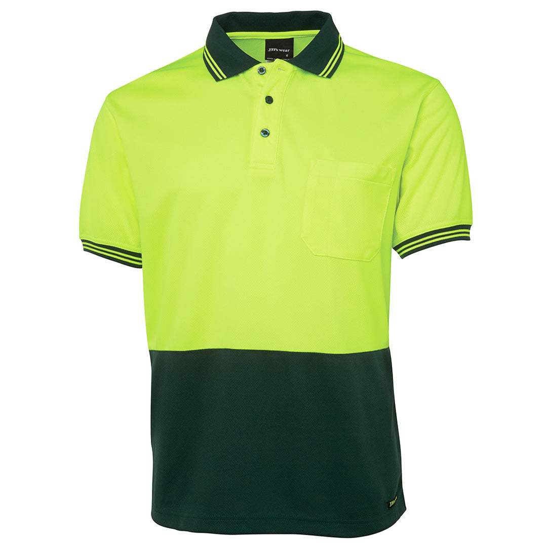 House of Uniforms The Traditional Hi Vis Polo | Short Sleeve | Adults Jbs Wear Lime/Bottle