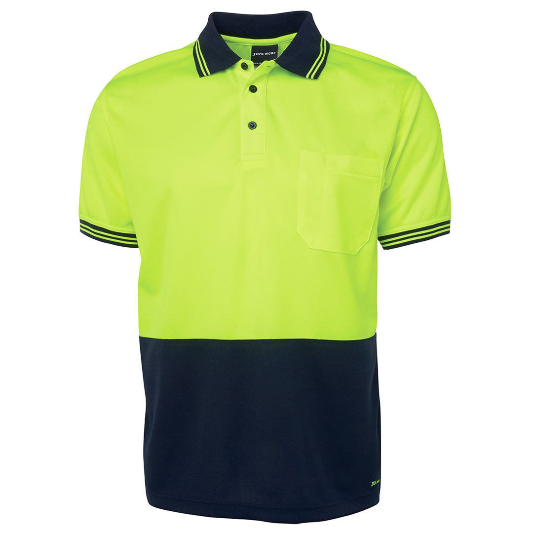 House of Uniforms The Traditional Hi Vis Polo | Short Sleeve | Adults Jbs Wear Lime/Navy