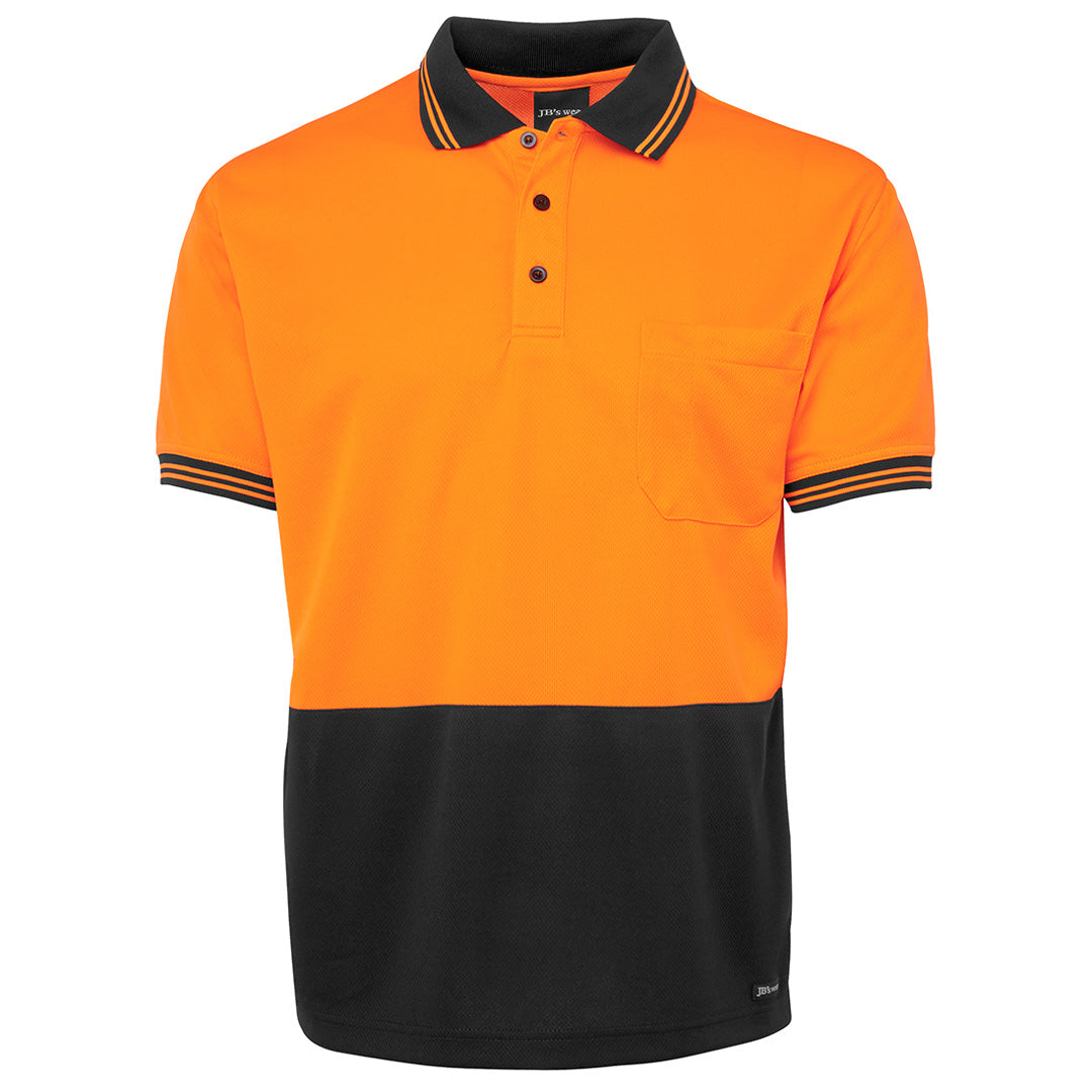 House of Uniforms The Traditional Hi Vis Polo | Short Sleeve | Adults Jbs Wear Orange/Black