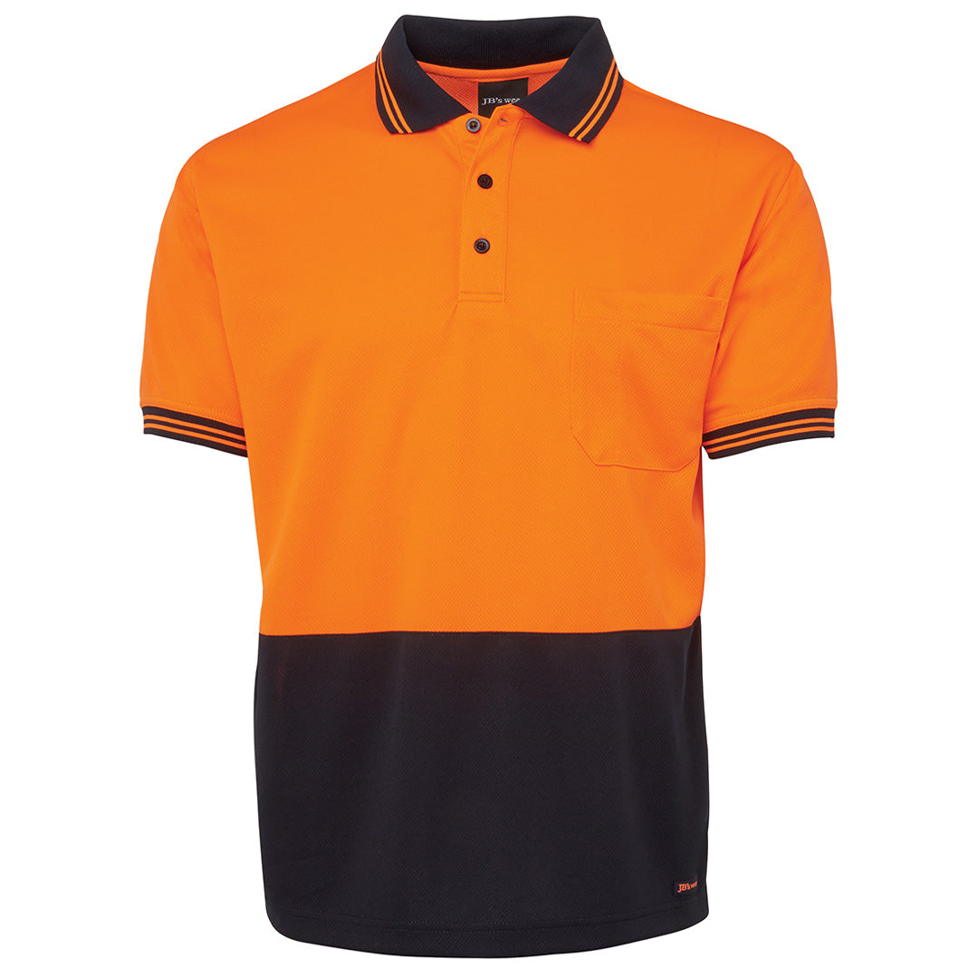 House of Uniforms The Traditional Hi Vis Polo | Short Sleeve | Adults Jbs Wear Orange/Navy