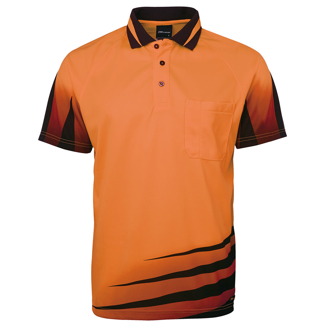 House of Uniforms The Hi Vis Rippa Sub Polo | Short Sleeve | Adults Jbs Wear Orange/Black