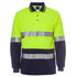 House of Uniforms The Traditional Hi Vis Polo | Taped | Long Sleeve | Adults Jbs Wear Lime/Navy