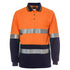 House of Uniforms The Traditional Hi Vis Polo | Taped | Long Sleeve | Adults Jbs Wear Orange/Navy