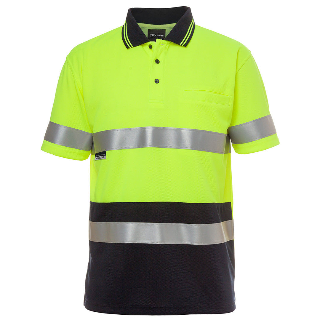 House of Uniforms The Traditional Hi Vis Polo | Taped | Short Sleeve | Adults Jbs Wear Lime/Navy