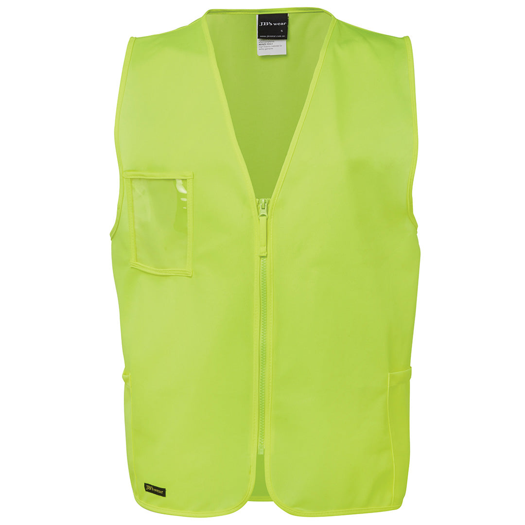 House of Uniforms The Hi Vis Day Zip Safety Vest | Adults Jbs Wear Flouro Lime
