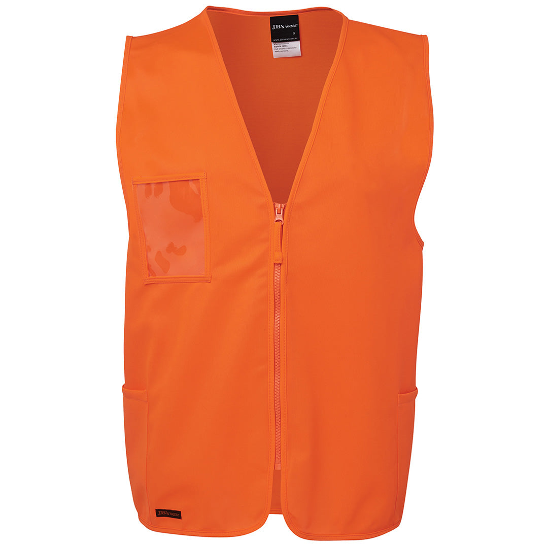 House of Uniforms The Hi Vis Day Zip Safety Vest | Adults Jbs Wear Orange