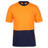House of Uniforms The Hi Vis Cotton Tee Shirt | Short Sleeve | Adults Jbs Wear Orange/Navy