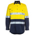 House of Uniforms The Closed Front 190g Hi Vis Day / Night Work Shirt | Long Sleeve | Adults Jbs Wear Yellow/Navy