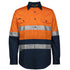 House of Uniforms The Closed Front Hi Vis Day / Night Work Shirt | Long Sleeve | Adults Jbs Wear Orange/Navy