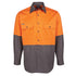 House of Uniforms The Hi Vis 150G Shirt | Long Sleeve | Adults Jbs Wear Orange/Charcoal