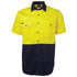 House of Uniforms The Hi Vis 190G Shirt | Short Sleeve | Adults Jbs Wear Yellow/Navy