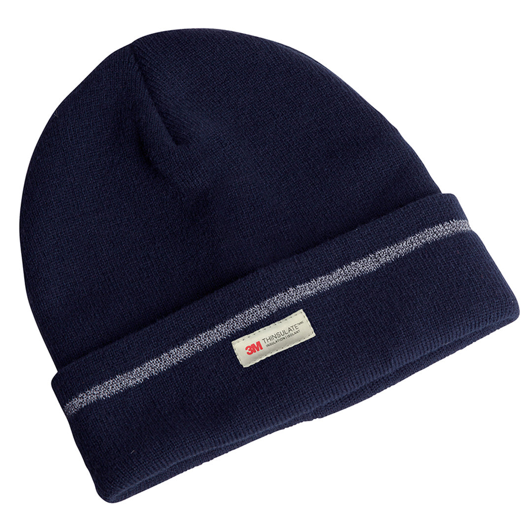 House of Uniforms The Reflective Beanie | Adults Jbs Wear Navy