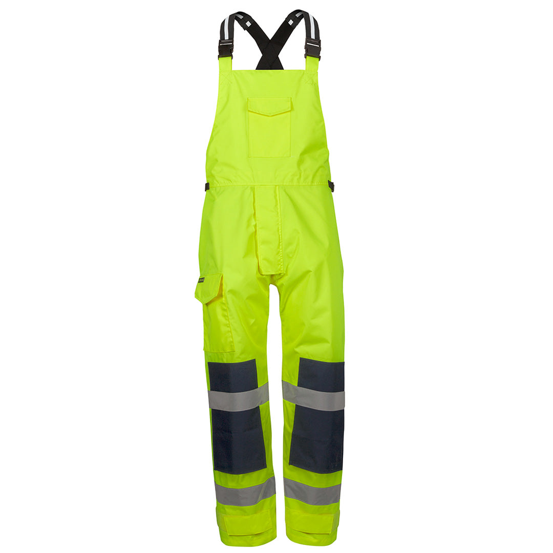 House of Uniforms The Waterproof Hi Vis Bib and Brace Overall | Adults Jbs Wear Flouro Lime
