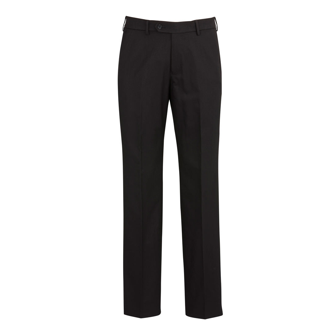 House of Uniforms The Cool Stretch Flat Front Pant | Mens Biz Corporates Black
