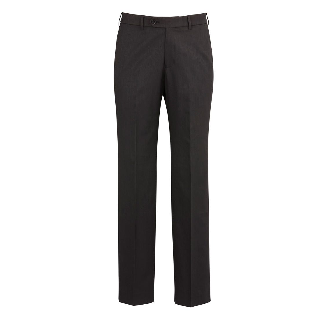 House of Uniforms The Cool Stretch Flat Front Pant | Mens Biz Corporates Charcoal