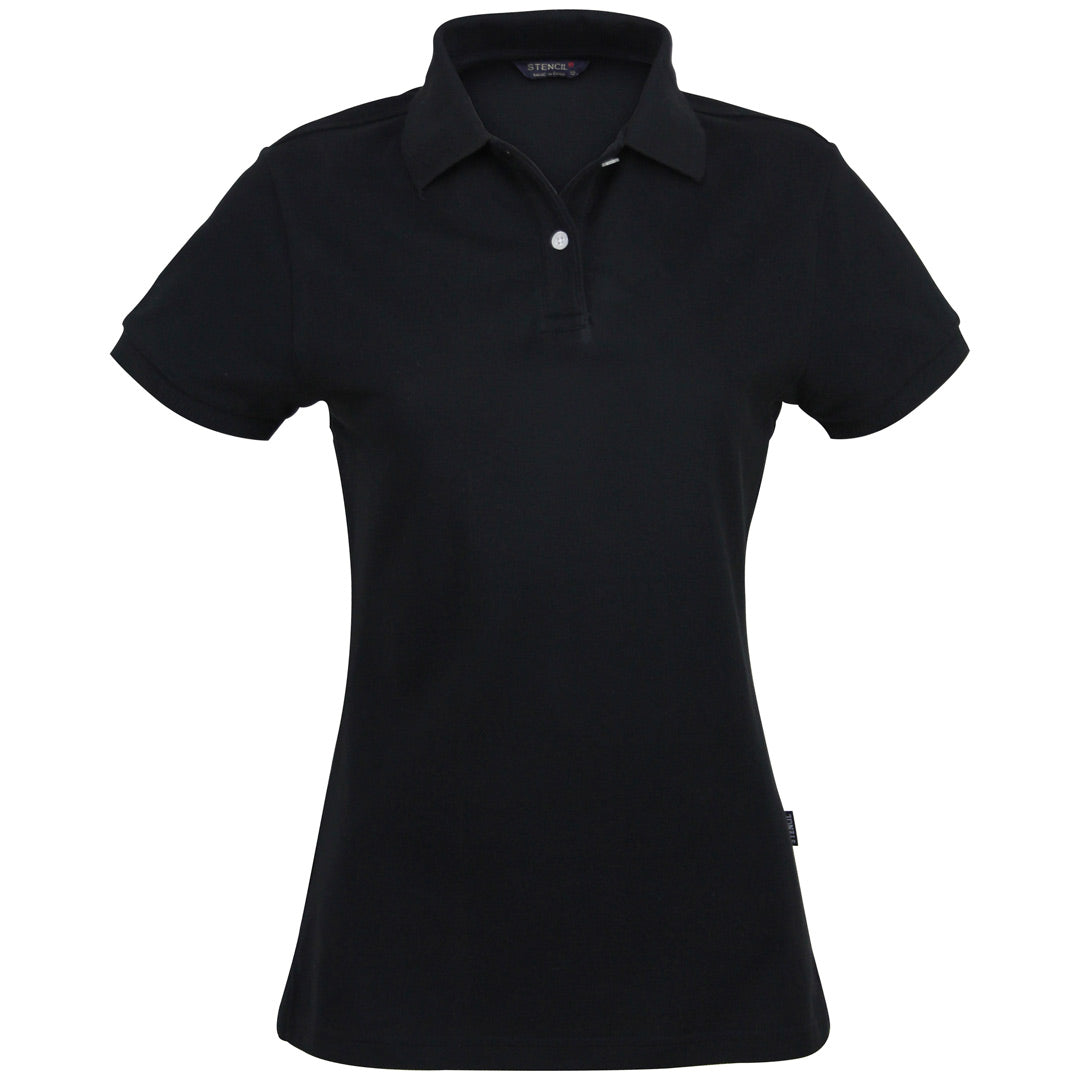 House of Uniforms The Traverse Polo | Ladies | Short Sleeve Stencil Black