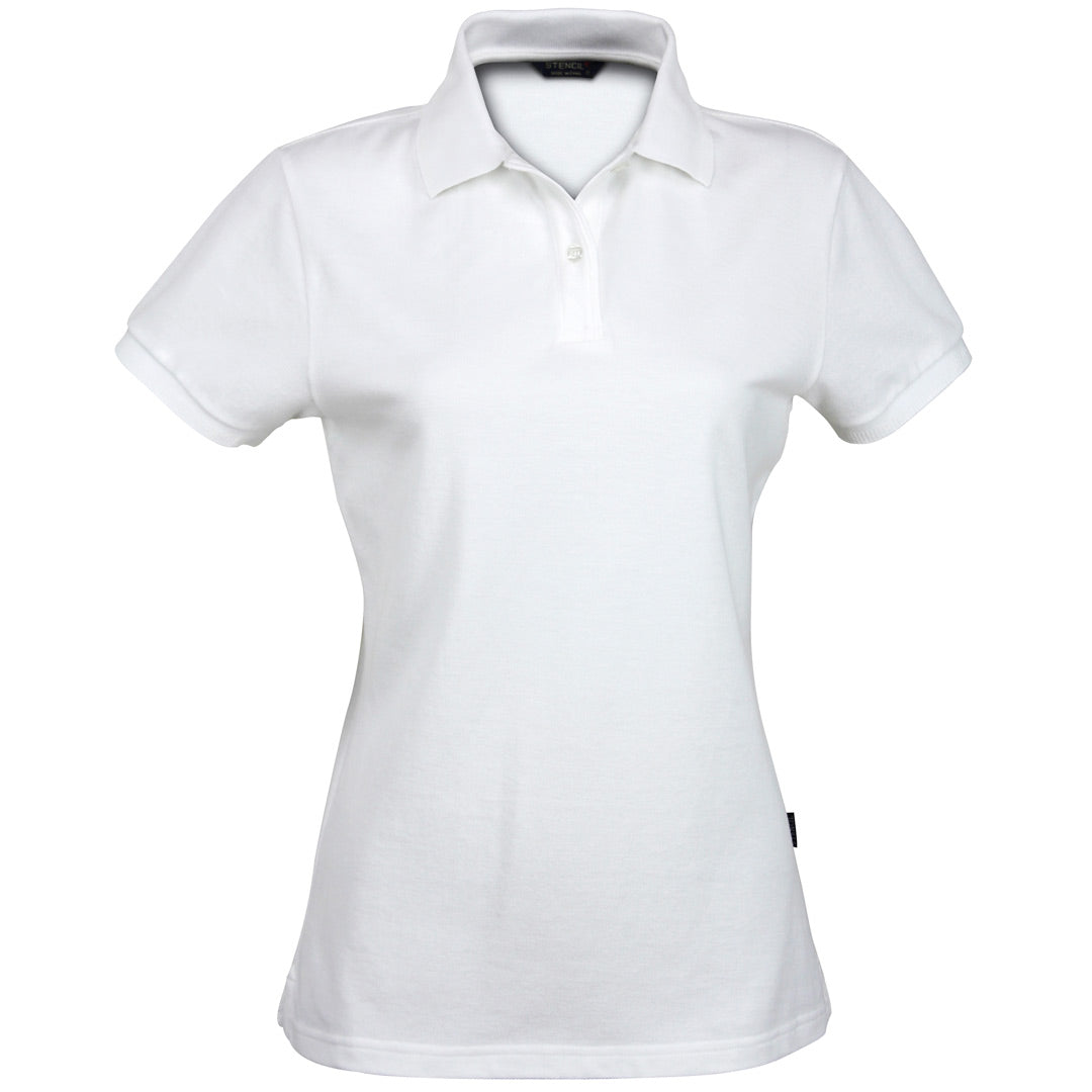 House of Uniforms The Traverse Polo | Ladies | Short Sleeve Stencil White