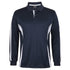 House of Uniforms The Jacquard Polo | Long Sleeve | Adults Jbs Wear Navy/White