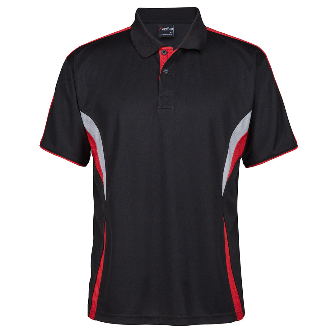 House of Uniforms The Cool Polo | Dark Colours | Short Sleeve | Adults Jbs Wear Black/Red