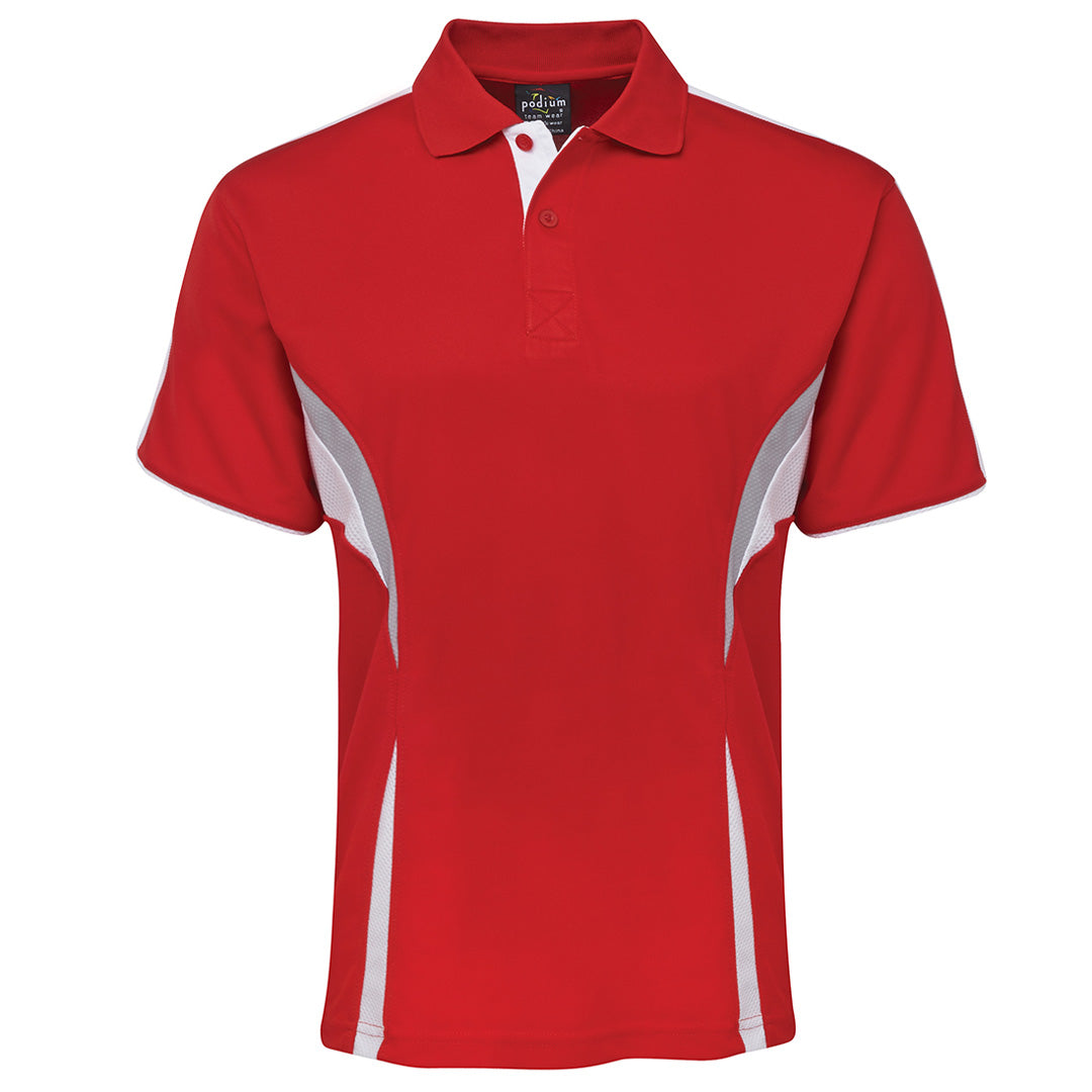 House of Uniforms The Cool Polo | Bright Colours | Short Sleeve | Adults Jbs Wear Red/White
