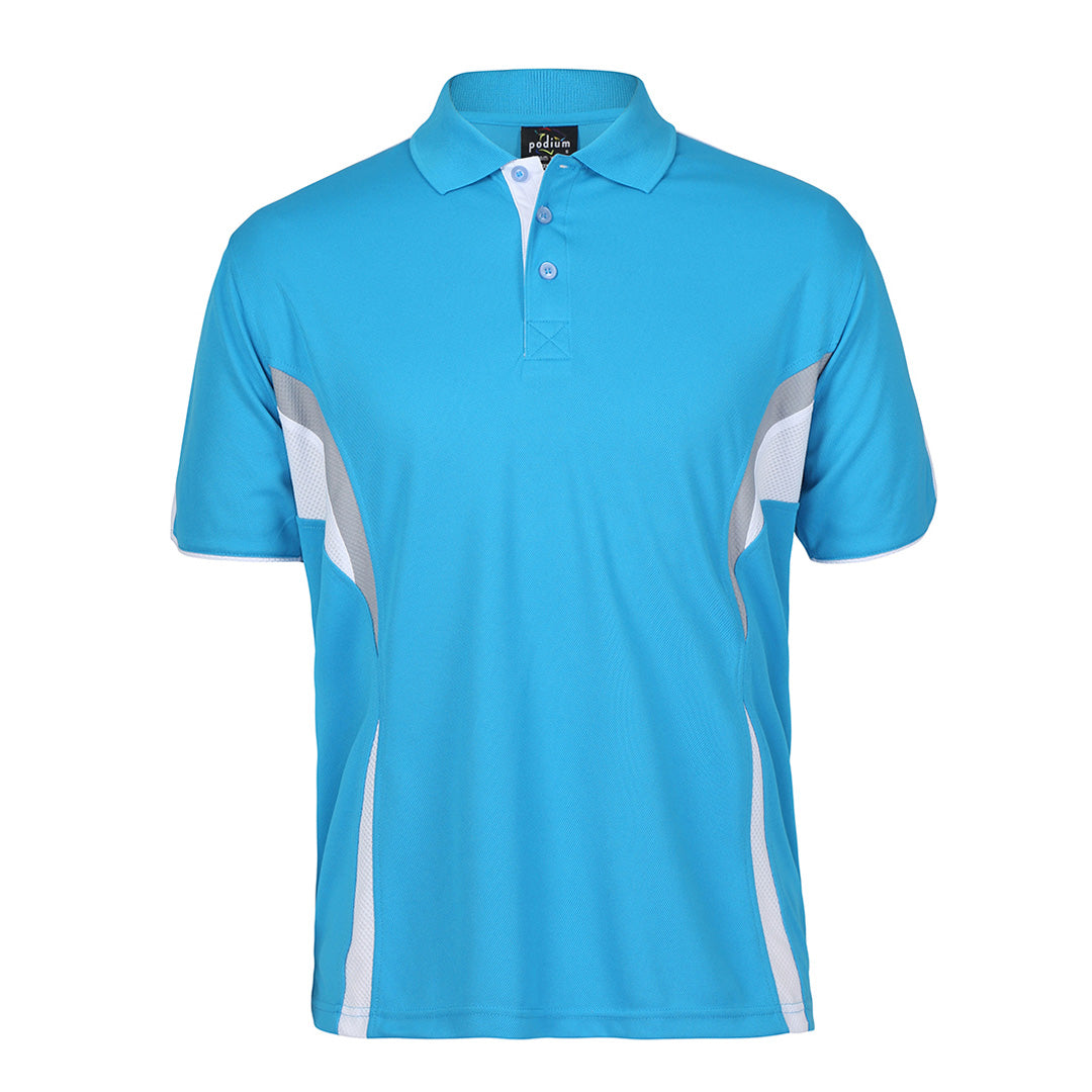 House of Uniforms The Cool Polo | Bright Colours | Short Sleeve | Adults Jbs Wear Aqua/White