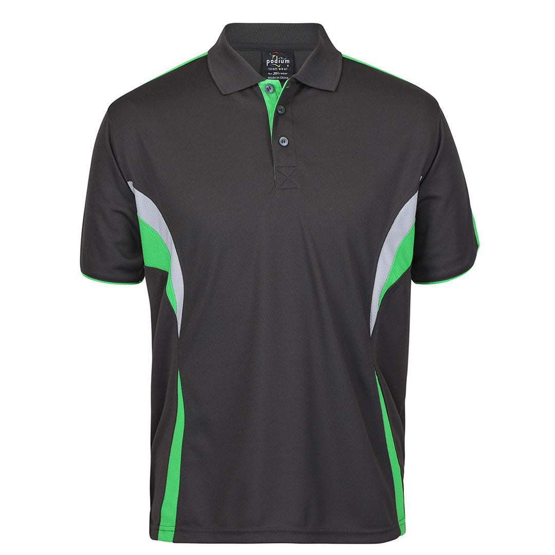 House of Uniforms The Cool Polo | Dark Colours | Short Sleeve | Adults Jbs Wear Gunmetal/Pea Green