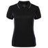 House of Uniforms The Piping Polo | Short Sleeve | Black Base | Ladies Jbs Wear Black/Purple