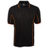 House of Uniforms The Piping Polo | Short Sleeve | Black Base | Adults Jbs Wear Black/Orange