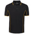 House of Uniforms The Piping Polo | Short Sleeve | Black Base | Adults Jbs Wear Black/Gold