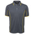 House of Uniforms The Piping Polo | Short Sleeve | Grey Base | Adults Jbs Wear Grey/Yellow