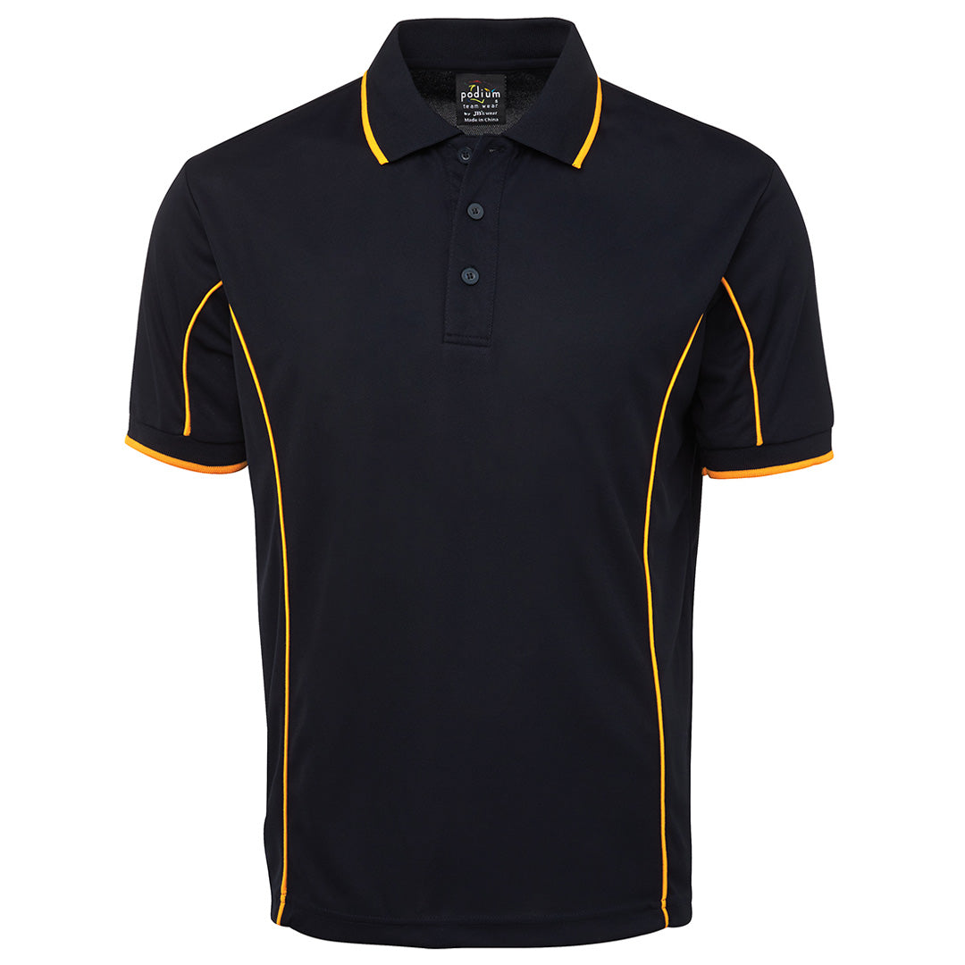 House of Uniforms The Piping Polo | Short Sleeve | Navy Base | Adults Jbs Wear Navy/Gold