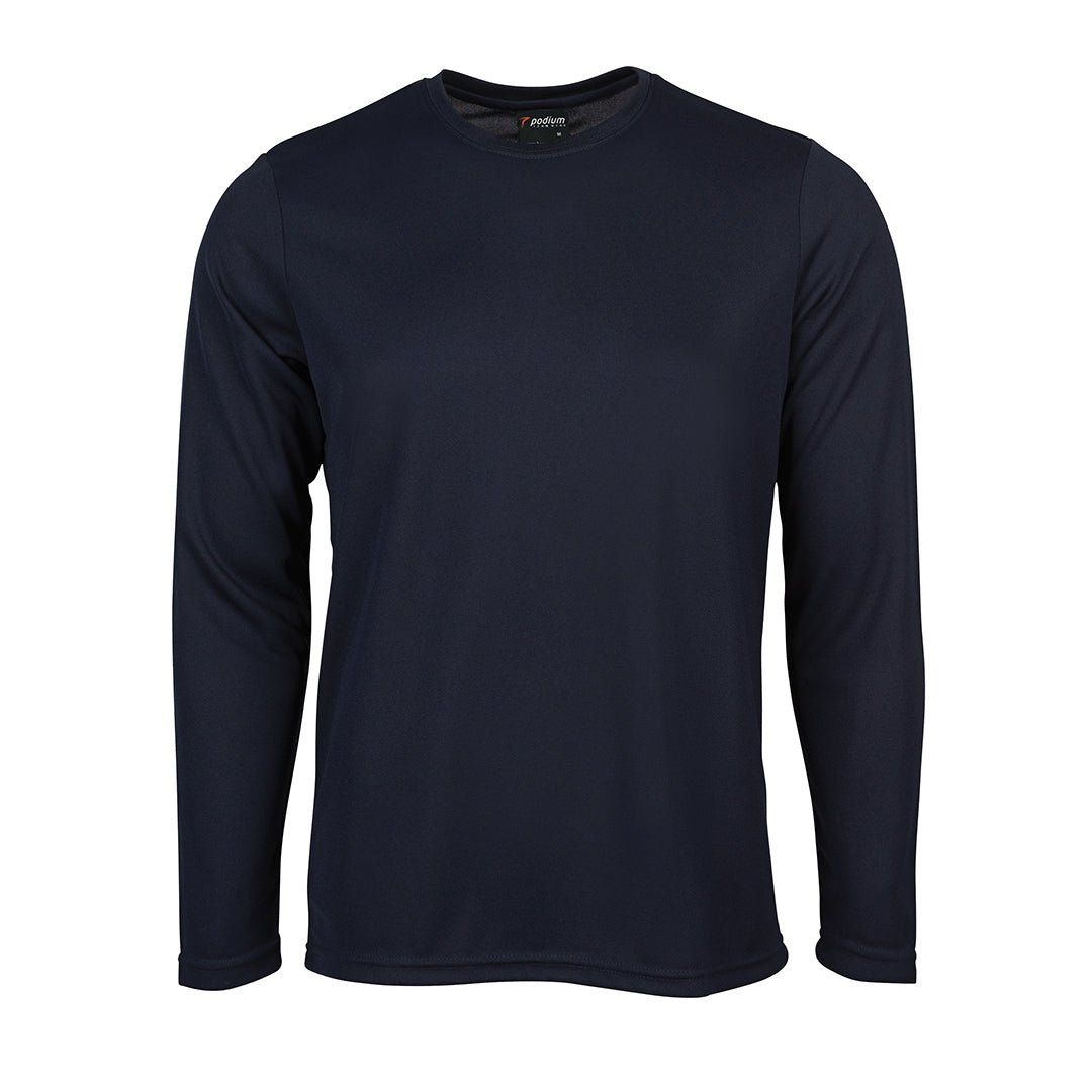 House of Uniforms The Poly Tee | Mens | Long Sleeve Jbs Wear Navy