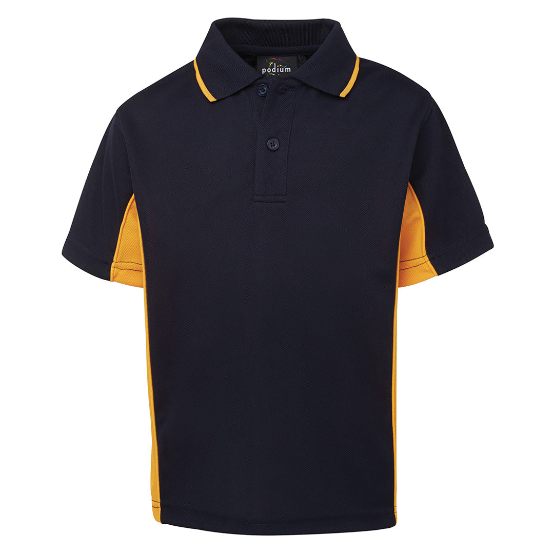 House of Uniforms The Contrast Poly Polo | Short Sleeve | Kids Jbs Wear Navy/Gold