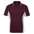 House of Uniforms The Contrast Poly Polo | Bright Colours | Short Sleeve | Mens Jbs Wear Maroon/White