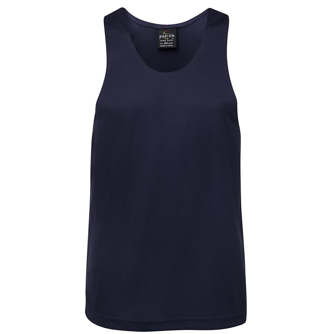 House of Uniforms The Cool Polyester Singlet | Adults Jbs Wear Navy