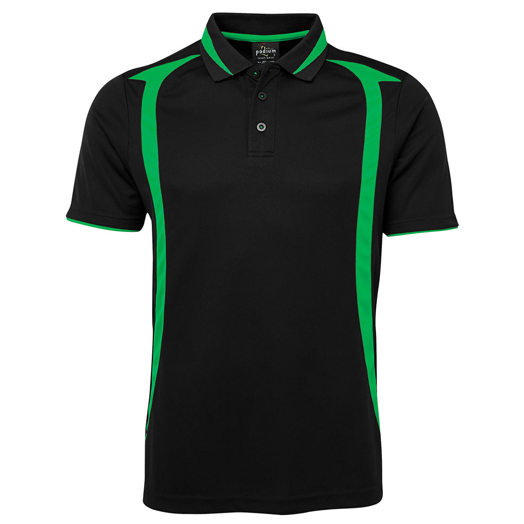 House of Uniforms The Swirl Polo | Short Sleeve | Mens Jbs Wear Black/Pea Green