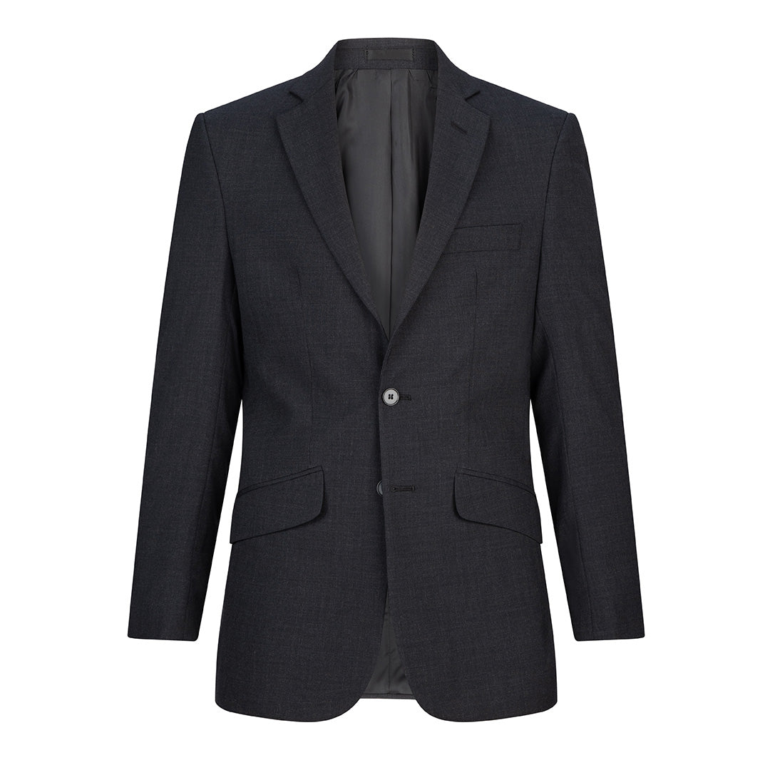 House of Uniforms The 2 Button Slim Cut Suit Jacket | Mechanical Stretch | Mens LSJ Collection Charcoal
