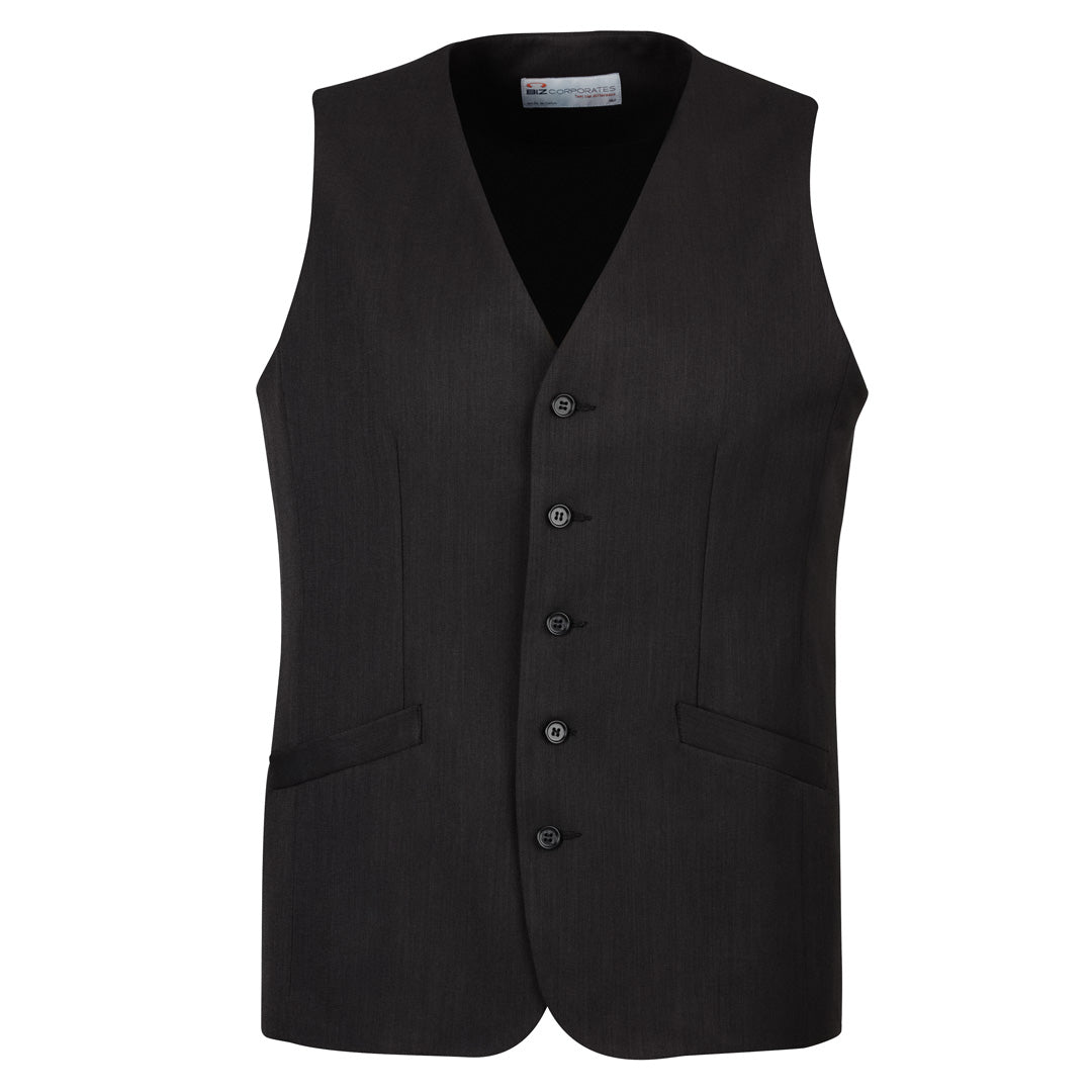 House of Uniforms The Cool Stretch Longline Vest | Mens Biz Corporates Black