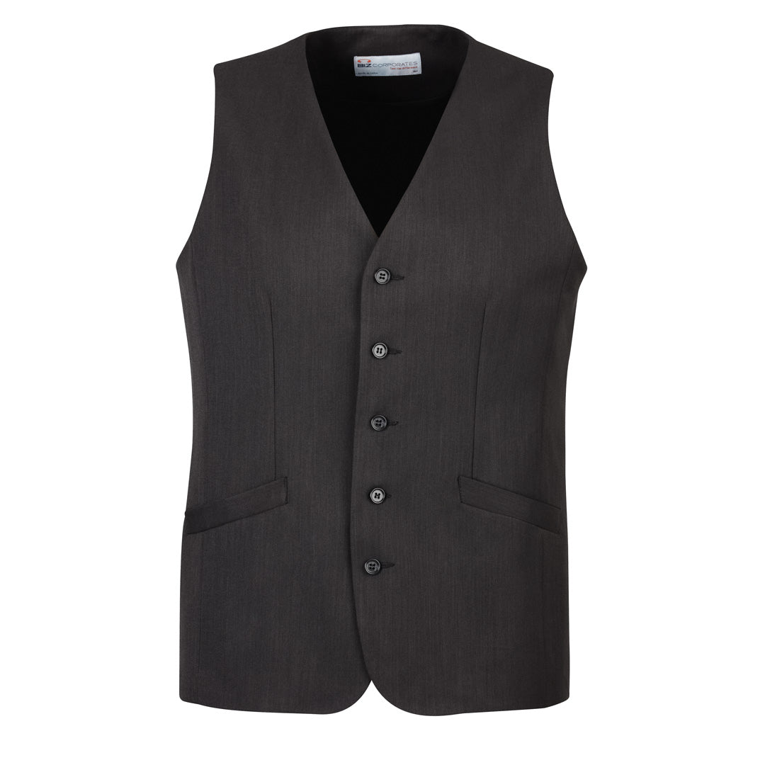 House of Uniforms The Cool Stretch Longline Vest | Mens Biz Corporates Charcoal